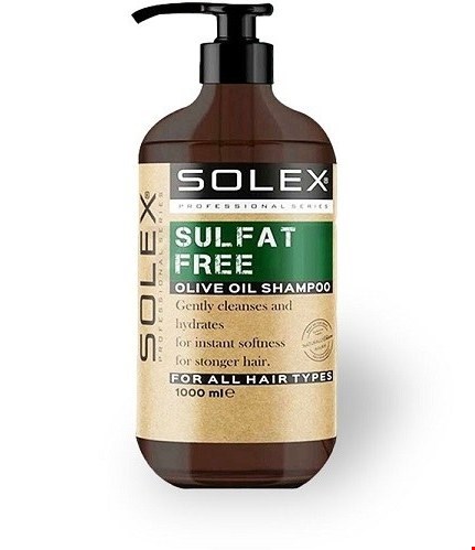 شامپو بدون سولفات سولکس حاوی روغن زیتون مناسب انواع مو بخصوص موهای کراتینه ۱۰۰۰میلی SOLEX اورجینال