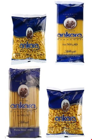 پک 4عددی ماکارونی آنکارا ترکیه و مولتو روسیه در انواع مختلف Ankara ve Molleto spaghetti 
