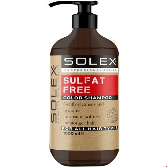 شامپو بدون سولفات سولکس مخصوص موهای رنگ شده ۱۰۰۰میلی SOLEX اورجینال