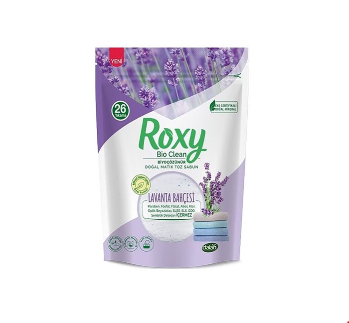 پودر صابون روکسیROXY با رایحه اسطوخودوس مناسب پوست افراد حساس و لباس نوزاد حجم 800گرم
